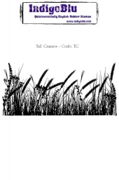 Tall Grasses A6 Red Rubber Stamp